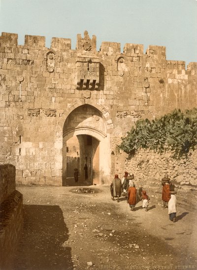 Stephanstor, auch Löwentor genannt, Jerusalem, ca. 1880-1900 von Swiss Photographer